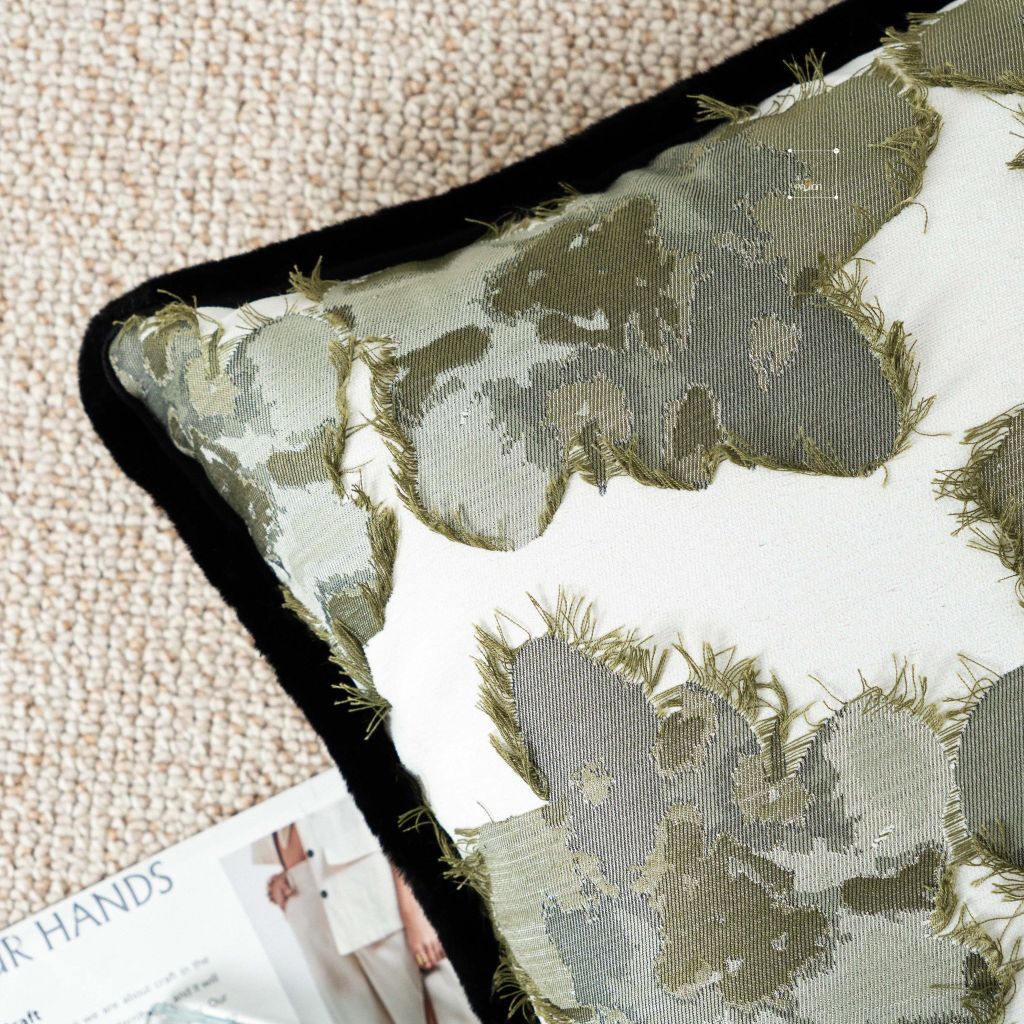 Vỏ Gối Tựa Lưng Phong Cách Bắc Âu Xanh Green Phối Be