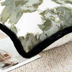 Vỏ Gối Tựa Lưng Phong Cách Bắc Âu Xanh Green Phối Be