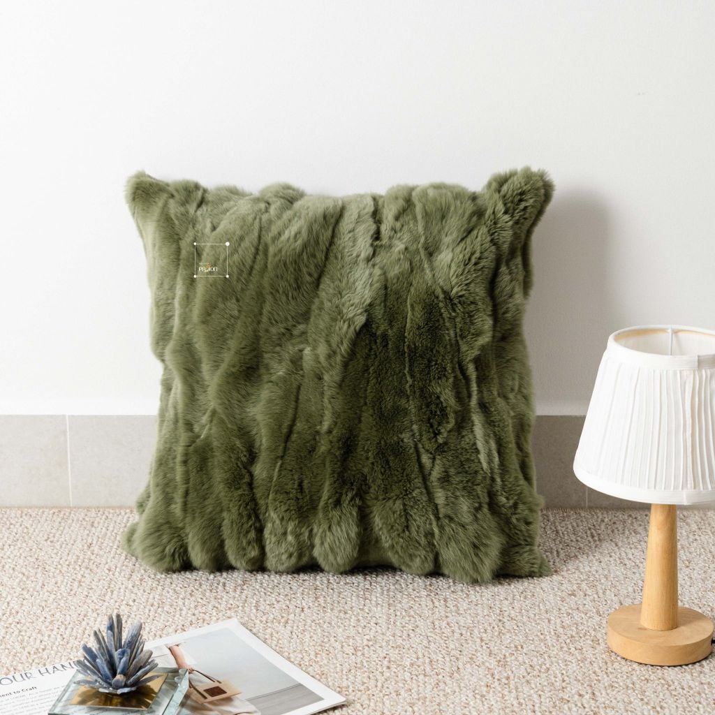 Vỏ Gối Tựa Lưng Sofa Lông Mịn Gợn Sóng Cao Cấp