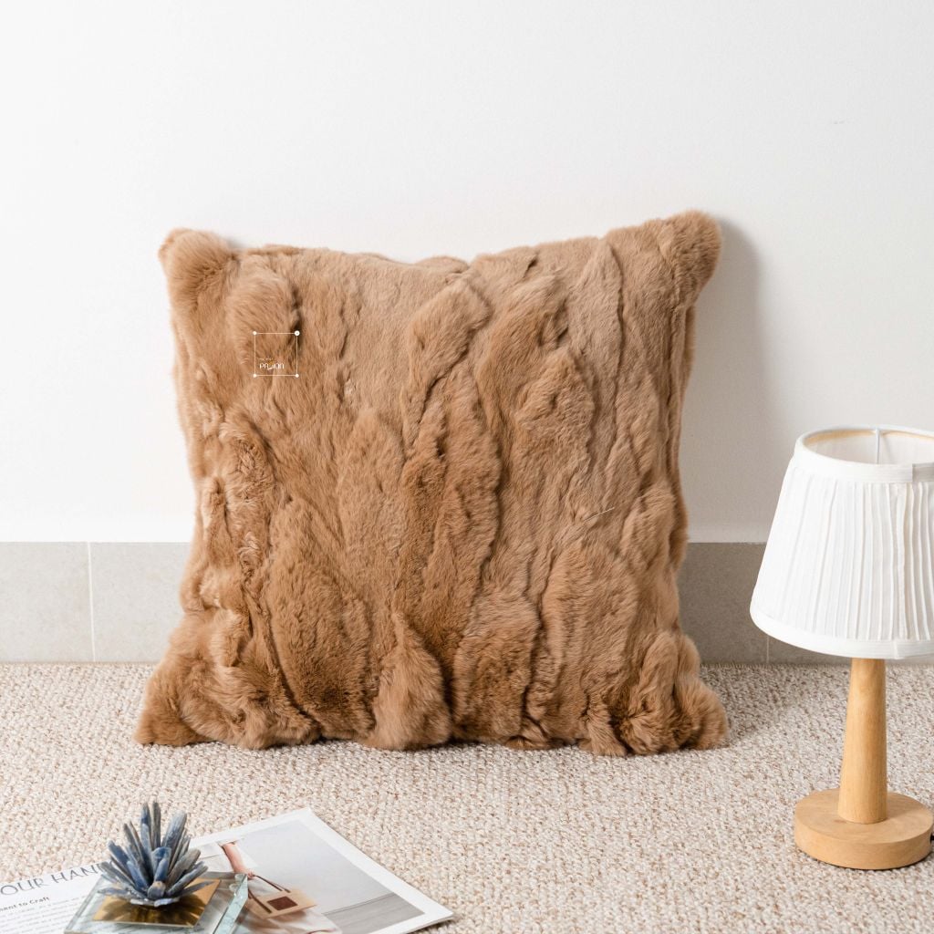 Vỏ Gối Tựa Lưng Sofa Lông Mịn Gợn Sóng Cao Cấp