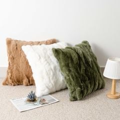 Vỏ Gối Tựa Lưng Sofa Lông Mịn Gợn Sóng Cao Cấp