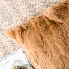 Vỏ Gối Tựa Lưng Sofa Lông Mịn Gợn Sóng Cao Cấp