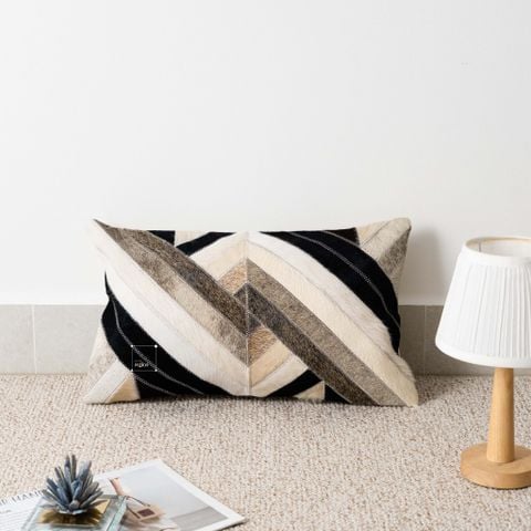 Vỏ Gối Tựa Lưng Sofa Phong Cách Retro Hiện Đại Đen Trắng