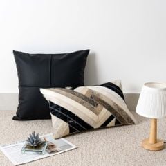 Vỏ Gối Tựa Lưng Sofa Phong Cách Retro Hiện Đại Đen Trắng