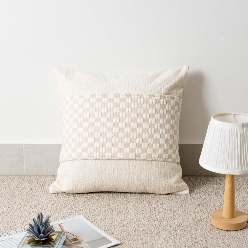 Vỏ Gối Tựa Lưng Sofa Phong Cách Rustic Xanh Xám