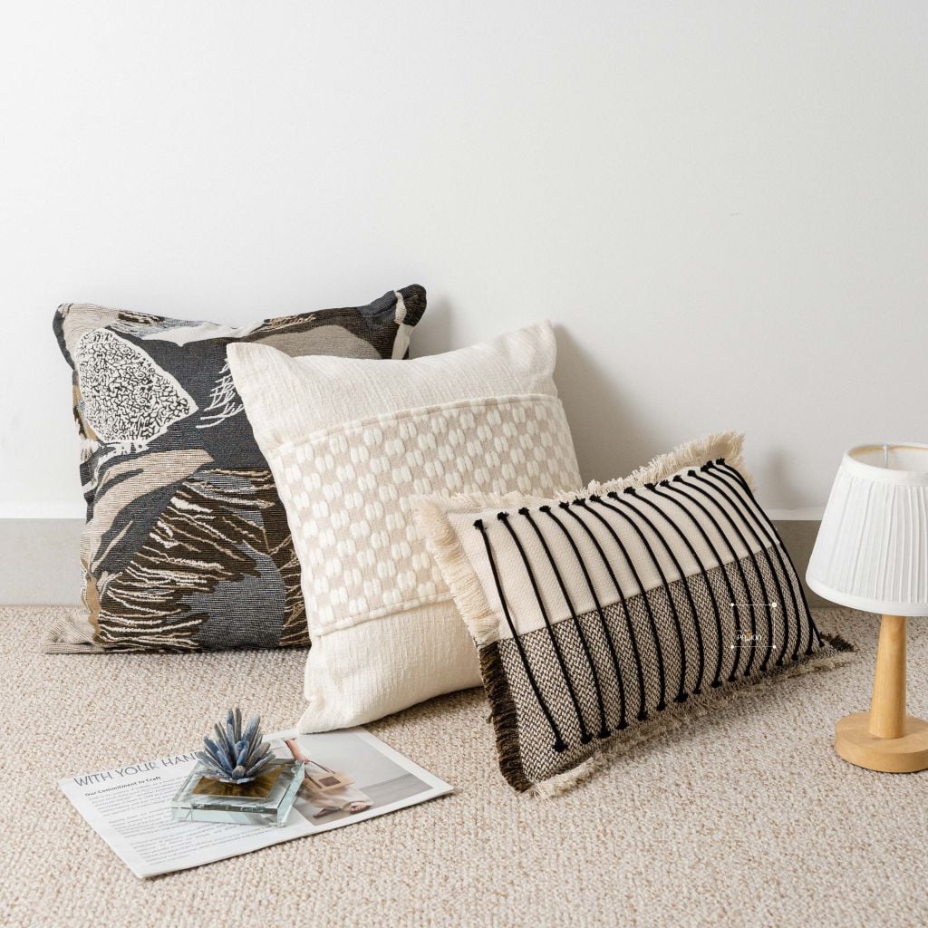 Vỏ Gối Tựa Lưng Sofa Phong Cách Rustic Xanh Xám