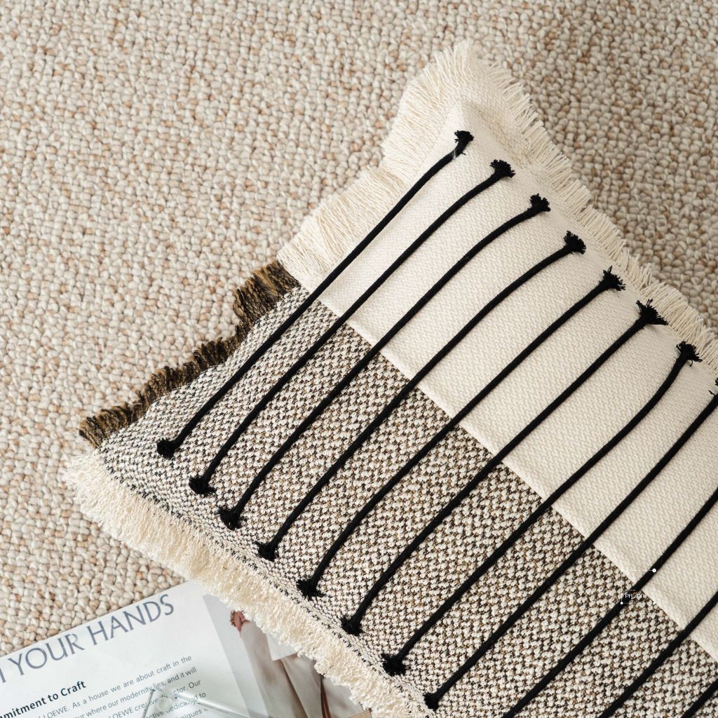 Vỏ Gối Tựa Lưng Sofa Phong Cách Rustic Xanh Xám