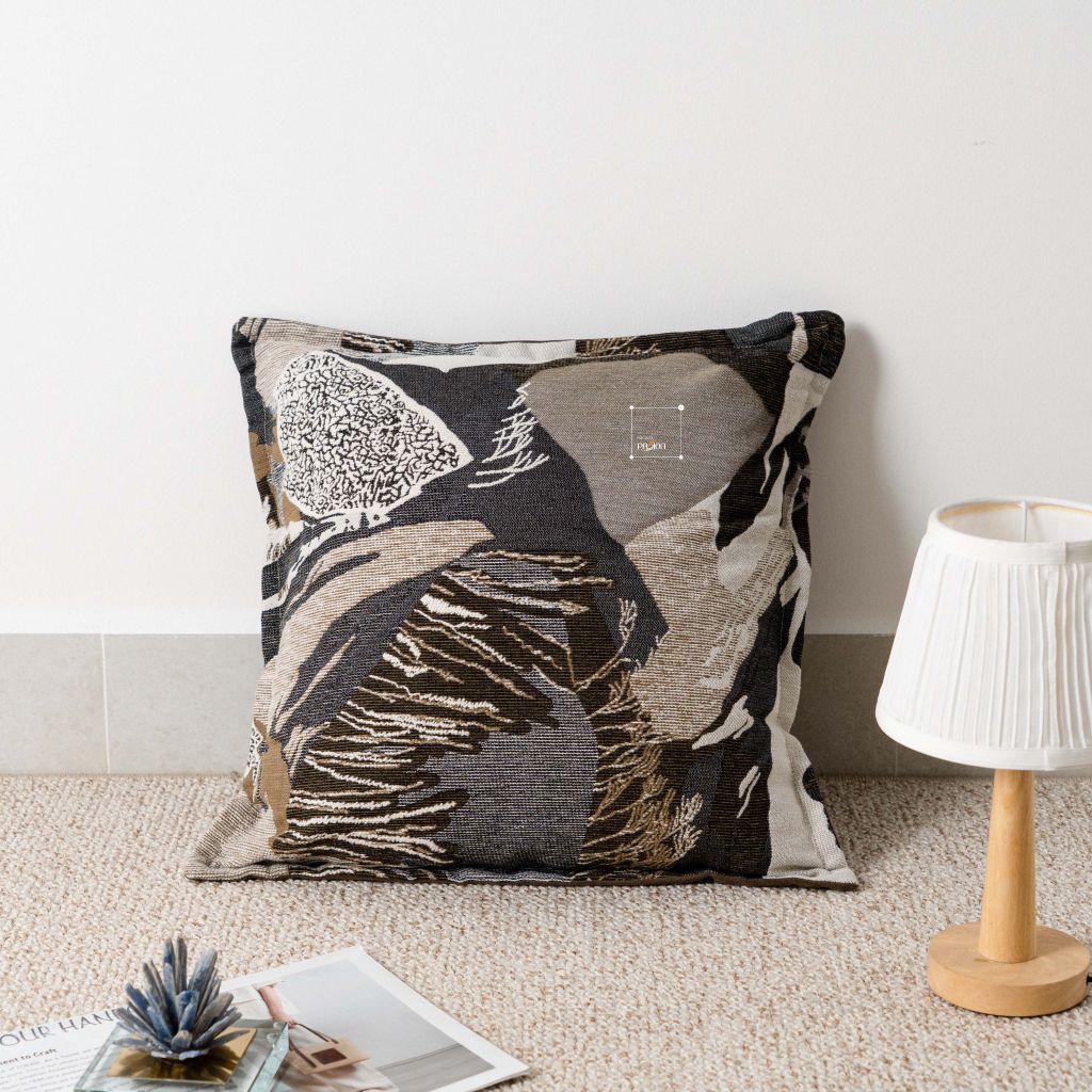 Vỏ Gối Tựa Lưng Sofa Phong Cách Rustic Xanh Xám