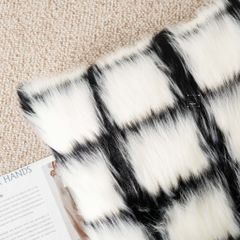 Vỏ Gối Tựa Lưng Sofa Retro Tông Đen Xám Kiểu Mỹ