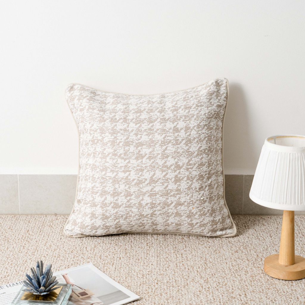 Vỏ Gối Tựa Lưng Sofa Tông Kem Trừu Tượng Wabi Sabi