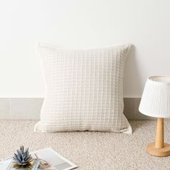Vỏ Gối Tựa Lưng Sofa Tông Kem Trừu Tượng Wabi Sabi
