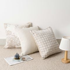 Vỏ Gối Tựa Lưng Sofa Tông Kem Trừu Tượng Wabi Sabi