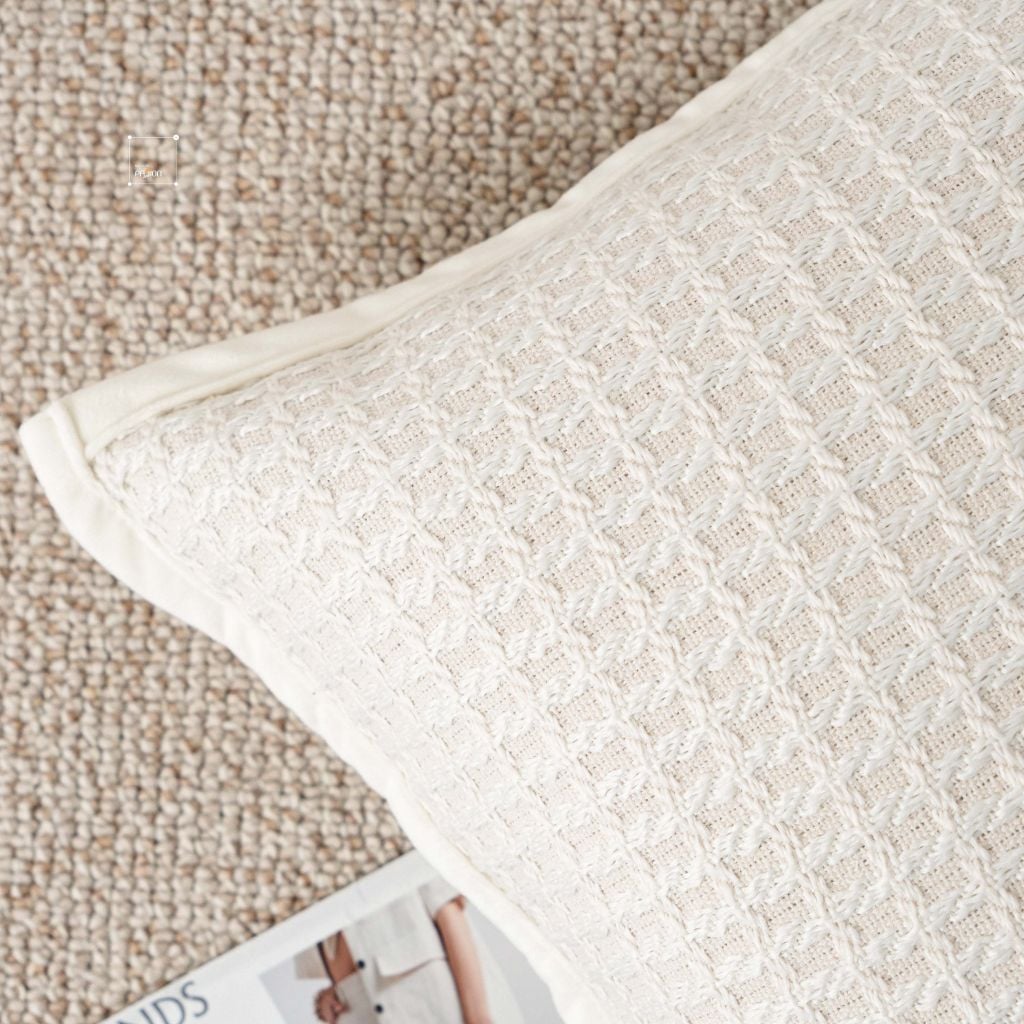 Vỏ Gối Tựa Lưng Sofa Tông Kem Trừu Tượng Wabi Sabi