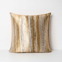 Vỏ Gối Tựa Lưng Trang Trí Thêu Cao Cấp Size 50cm - Vàng Sọc