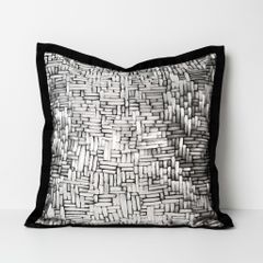 Vỏ Gối Tựa Lưng Trang Trí Thêu Cao Cấp Size 50cm - Mê Cung Xám