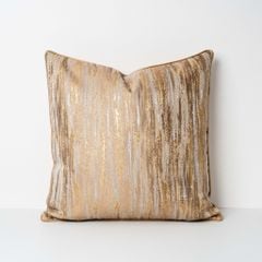 Vỏ Gối Tựa Lưng Trang Trí Thêu Cao Cấp Size 50cm - Sọc Vàng