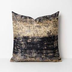 Vỏ Gối Tựa Lưng Trang Trí Thêu Cao Cấp Size 50cm - Xám Đen Vệt Sáng