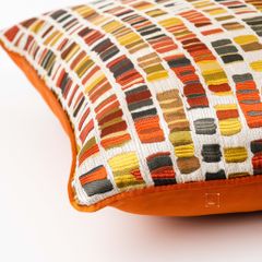 Vỏ Gối Tựa Lưng Trang Trí Thêu Cao Cấp Size 50cm - Cam Dệt Điểm