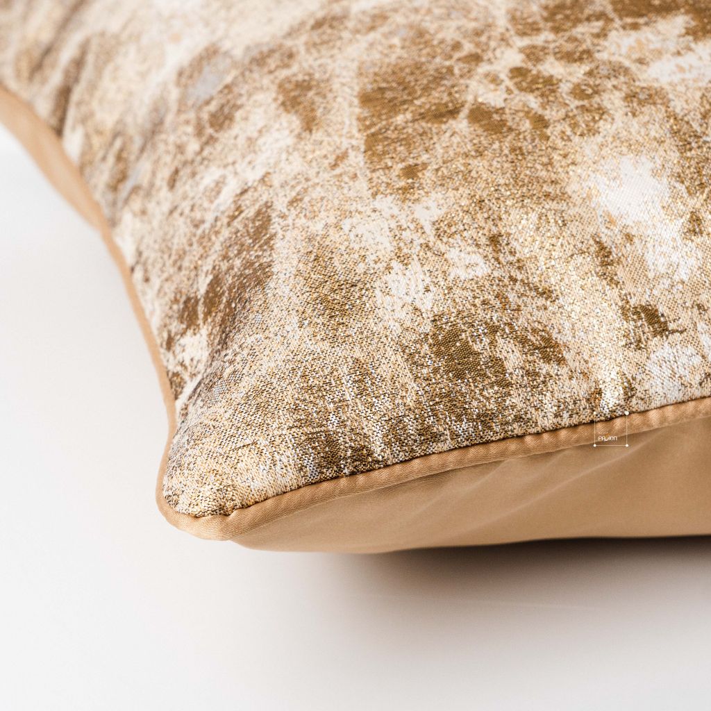 Vỏ Gối Tựa Lưng Trang Trí Thêu Cao Cấp Size 50cm - Vàng Sáng