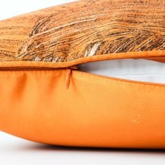 Vỏ Gối Tựa Lưng Trang Trí Thêu Cao Cấp Size 50cm - Cam Abstract