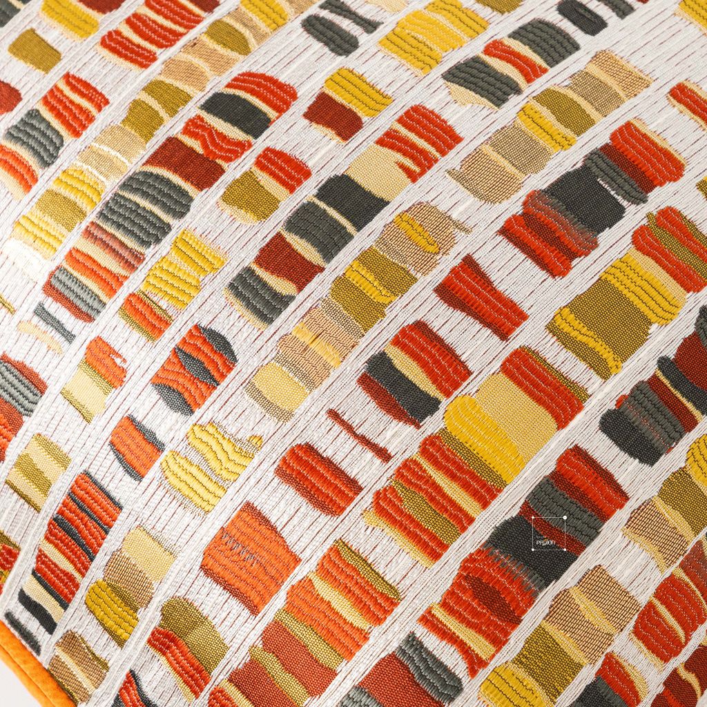 Vỏ Gối Tựa Lưng Trang Trí Thêu Cao Cấp Size 50cm - Cam Dệt Điểm