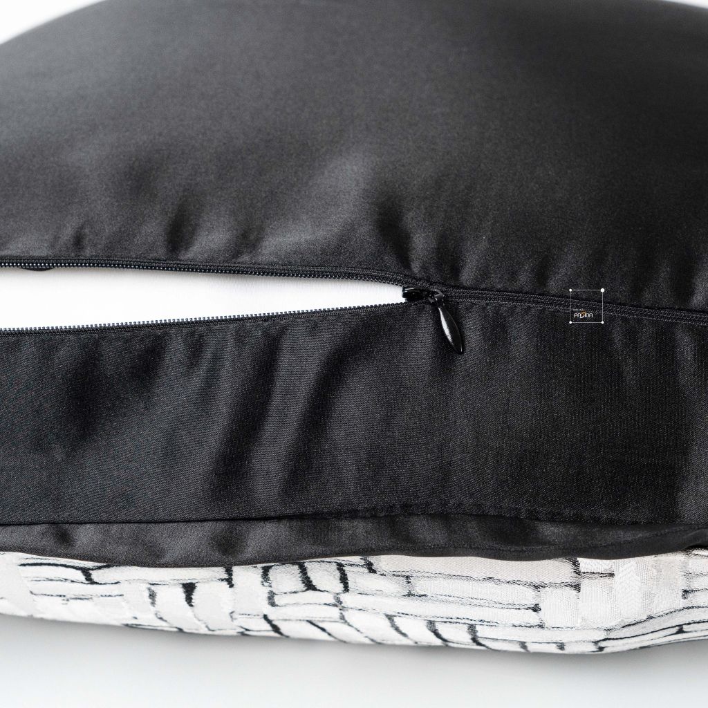 Vỏ Gối Tựa Lưng Trang Trí Thêu Cao Cấp Size 50cm - Mê Cung Xám