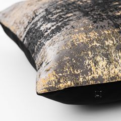 Vỏ Gối Tựa Lưng Trang Trí Thêu Cao Cấp Size 50cm - Xám Đen Vệt Sáng