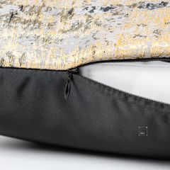 Vỏ Gối Tựa Lưng Trang Trí Thêu Cao Cấp Size 50cm - Xám Đen Vệt Sáng
