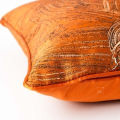 Vỏ Gối Tựa Lưng Trang Trí Thêu Cao Cấp Size 50cm - Cam Abstract