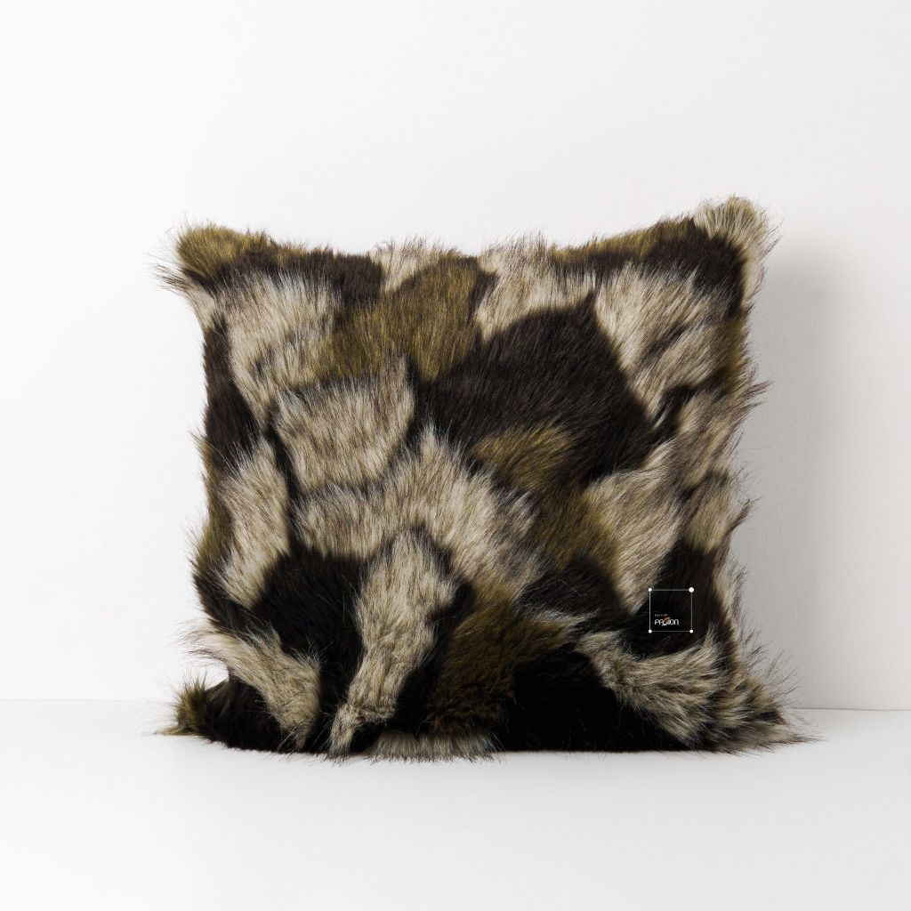 Vỏ Gối Tựa Sofa Lông Phối Caro Hàng Thiết Kế Hiện Đại