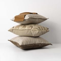 Vỏ Gối Tựa Trang Trí Sofa Da Nâu Phối Màu Wabi Sabi