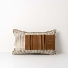 Vỏ Gối Tựa Trang Trí Sofa Da Nâu Phối Màu Wabi Sabi