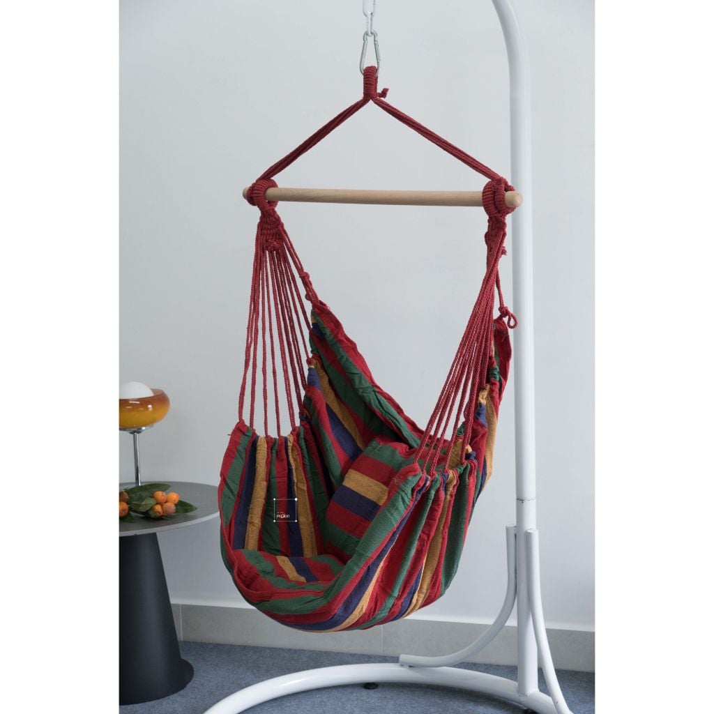 Võng Canvas Sọc Hoa Văn Thổ Cẩm Có Kèm 2 Gối Lót Võng