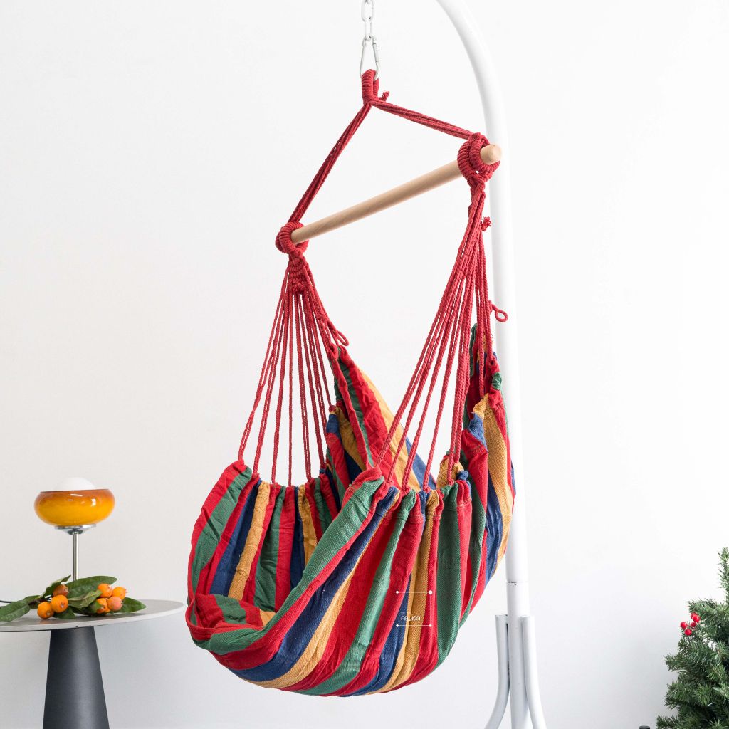Võng Canvas Sọc Hoa Văn Thổ Cẩm Có Kèm 2 Gối Lót Võng