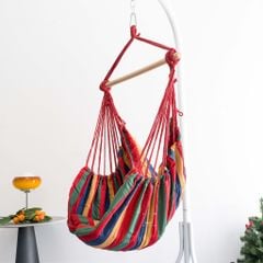 Võng Canvas Sọc Hoa Văn Thổ Cẩm Có Kèm 2 Gối Lót Võng