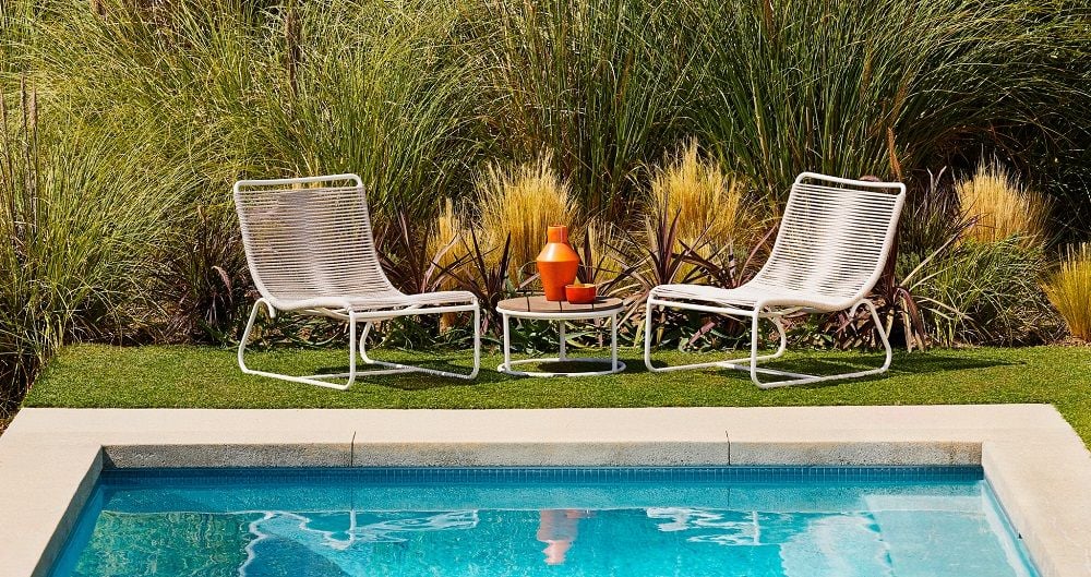 Ghế Ngồi Thư Giãn Chân Sắt Đan Dây Alu