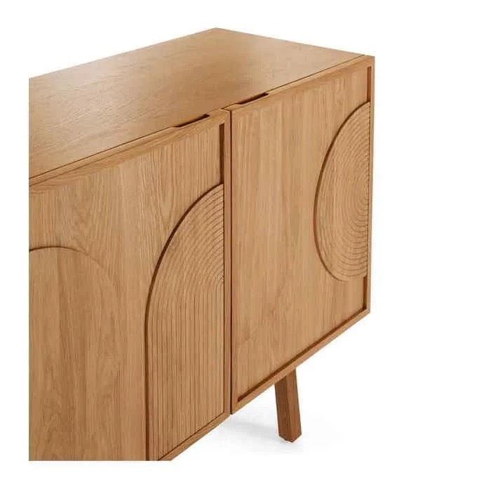 Tủ sideboard gợn sóng gỗ sồi tự nhiên