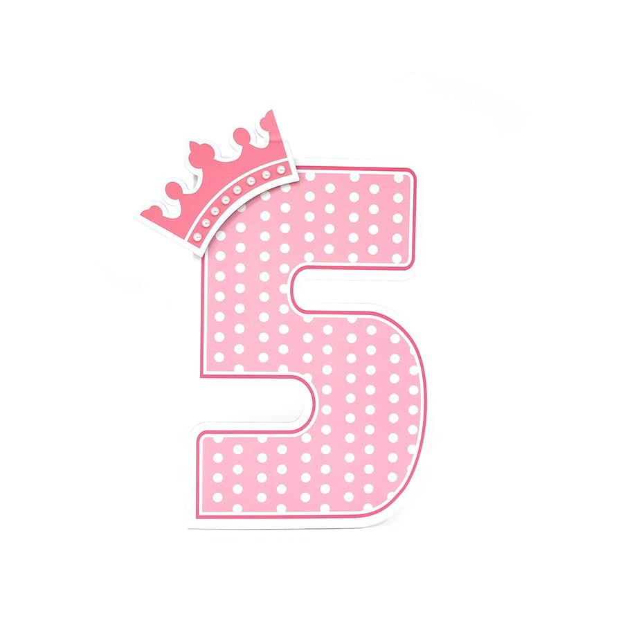 Số tuổi Happy Birthday - Công chúa 5 tuổi