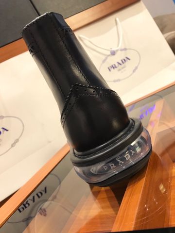 Giày nam cao cổ PRADA* da bò mềm đế trong kiểu đẹp sang lịch lãm SIÊU CẤP