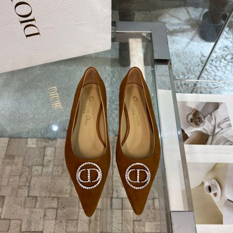 Giày bệt Dior* mũi nhọn da bò logo đá đẹp SIÊU CẤP