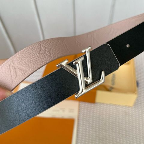 Belt nữ L*V dây da bò dập Monogram dây belt có thể sử dụng được cả hai mặt