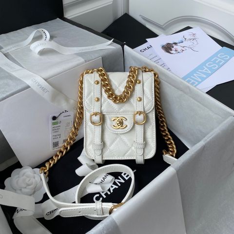 Túi xách nữ chanel* mini SIÊU CẤP da nhăn hai đai dây xích vàng kiểu đẹp độc size 17x14cm