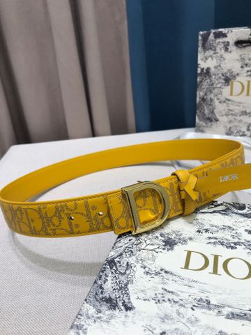 Belt nam nữ Dior* bản 3,5cm dây da bò hoạ tiết nhiều màu đẹp cao cấp