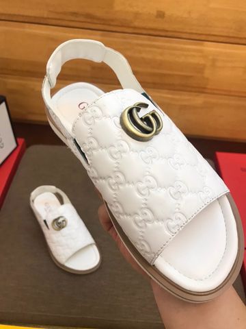 Sandal nam GUCCI quai da bò dập hoạ tiết logo đẹp cao cấp mới 