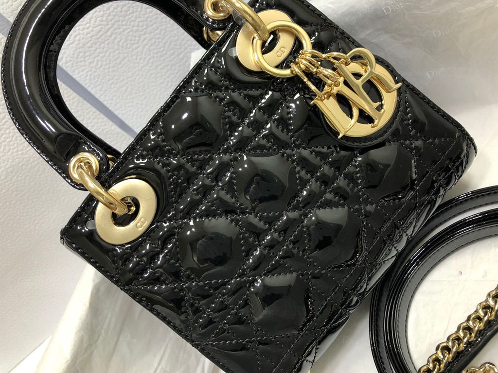 Lady Dior Micro Bag Black Satin Embroidered with Multicolor Mirrors Beads  and Strass  DIOR MY