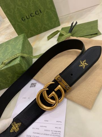 Belt GUCCI* nam nữ da bò in ong vàng đẹp cao cấp