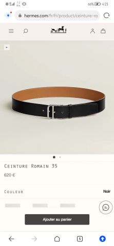 Belt nam nữ HERMES* 3.5cm dây da bò