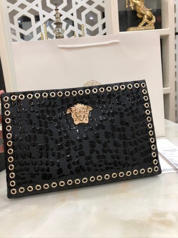 Clutch VERSACE nam nữ da vân vóng logo vàng chất mềm đẹp cao cấp