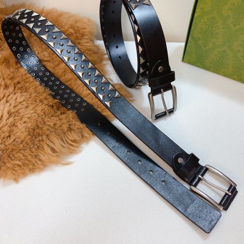 Belt nam GUCCI* dây da bò tán đinh bạc kiểu độc cao cấp