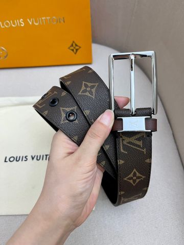 Belt nam nữ LV* bản 3,5cm dây hoạ tiết Monogram kiểu đẹp cao cấp